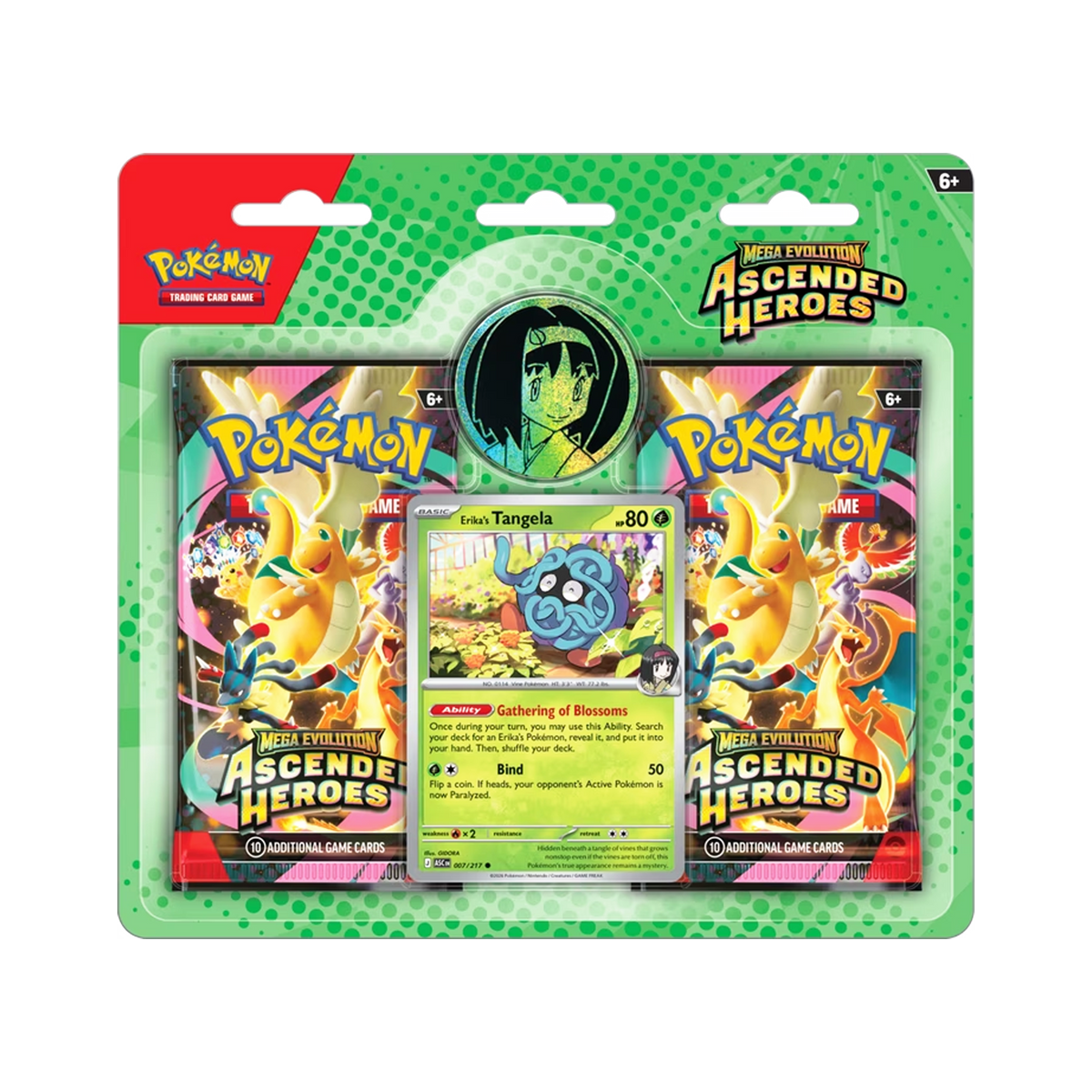 Pokémon TCG: Mega Evolution—Ascended Heroes 2-Pack Blister — Erika