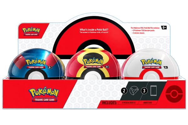 Pokémon TCG: Poké Ball Tin Display Q4 2025 — Sealed Case of 6
